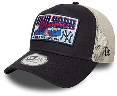 New Era New York Yankees MLB Patch A-Frame Trucker Cap Blau - One-Size
