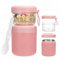 Bugucat Müslibecher to Go Edelstahl, Joghurtbecher to Go 530ml+330ml, Praktischer Müslibecher Müsli Becher für Kinder&Erwachsene,Auslaufsicherer Müsli Cup Porridge Becher Lunchpot,Rosa