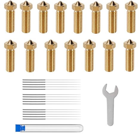 15 Stück 0,4mm Messingdüsen für Anycubic Kobra 2 3D-Drucker, Düsen 0,4 mm, Messing Hotend Düsen 0,4mm mit Reinigungs Kits, Hotend Extruder Brass Nozzle Kit Extruder Düs