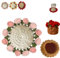 Stampopular/Virtuetion Unique Crochet Drink Coasters, DIY Crochet Flower Bouquet Blanket Coasters, Handmade Knitted Finished Rose Tabletop Potted Flowers,Gift for Birthday, Anniversary (Pink 1Set)