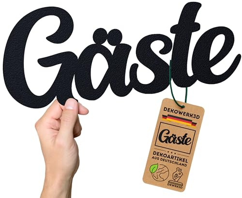 Plaque adhésive, pour chambre d'hôtes, pour appartement de vacances, inscription « Gast » - Décoration pour la maison et les toilettes - Autocollant de porte en plastique (L)