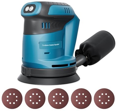 Akku Exzenterschleifer für makita 18V Akku (Akku nicht), Kabellose Elektroschleifer für die Holzbearbeitung, Metallverarbeitung, Lackentfernung, Rostentfernung, Autopolitur, Heimwerken usw