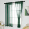 DUALIFE Transparente Voile-Vorhänge, 160 cm Länge, dunkelgrün, einfarbig, transparent, für Schlafzimmer, 2 Paneele