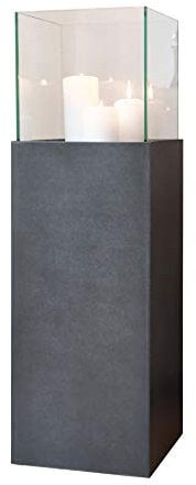 VIVANNO Windlicht-Säule Kerzenständer Deko-Laterne Candela Beton-Optik Anthrazit 80 cm hoch