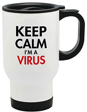 Personalised Keep Calm I'm A Virus Thermal Travel Mug Flask Coffee Tea Mug 26