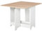 HOMCOM Tavolo Consolle a Ribalta con Vano Mensola, Tavolino da Salotto e Cucina, Tavolo a Ribalta, Pieghevole, Salvaspazio, Color Legno e Bianco, 118x80x72cm