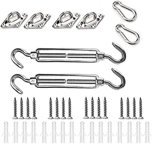 Sonnensegel Befestigungs Kit, Edelstahl Sonnensegel Set, Dreieckigen Befestigung Set, Markisen Befestigung Set für Garten, Terrasse, Rasen, Outdoor
