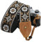 Padwa Lifestyle Sangle Appareil Photo - Tête en cuir classique du Crazy Horse Art,Sangle D'appareil Photo en Coton Brodé de 2,Bandoulière Photographe Réglable Pour Tous Les Appareils Photo DSLR