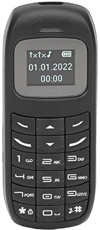 Téléphone Portable débloqué, Réseau 2G Multifonction Mini Bouton Téléphone Double Carte SIM Double Veille Lecteur de Musique pour la Musique pour Femme Enceinte pour Personnes âgées (Noir)