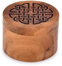 EDHAS Spice Cellars Boîte à épices en bois d'acacia avec couvercle pivotant, pot en bois pour cuisine, parfait pour conserver le sel de table, les sels gastronomiques (8,89 cm x 8,89 cm x 6,35 cm)