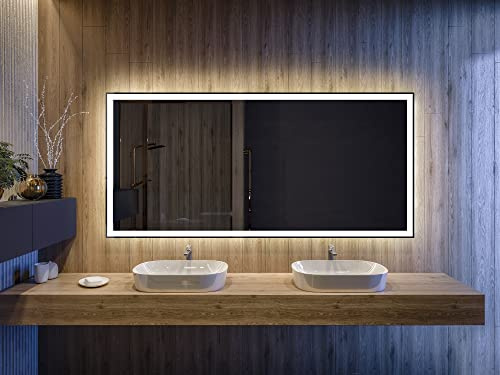 Artforma Miroir 140x70 cm LED001 x15, L01, sur Mesure | Personalizer, sur Mesure, Lumière Illumination, Lumineux Miroir avec Éclairage intégré L01