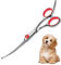 Gebogene Schere für Hunde 6 Zoll Pet Grooming Scissors for Dogs and Cats Dog Grooming Scissors Pet Comb High Performance Titanium Coated Stainless Steel Safety Round Tip Grooming Scissors