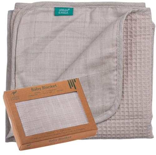 Urban Kanga Babydecke 2 Lagige Kuscheldecke Wickeltuch aus 100% Baumwolle 100 X 70 cm (Moonstruck)