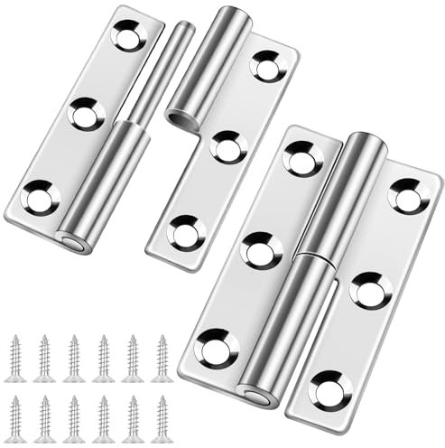 2 Stück Abnehmbares Scharnier 2.5 Inch, Bolatus Scharniere Klein Edelstahl 304 Türscharnier Abnehmbare Türscharniere Klappbar für Linkshänder