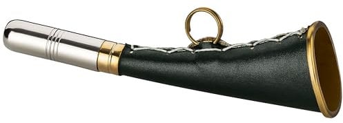 Signalhorn Jagdhorn Rufhorn Nebelhorn 16cm 21cm 25cm Jagd Boot aus Messing, Grün, Golden (Grün, 16 cm)