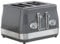 Daewoo Baltimore Collection, 2 Slice Toaster, Easy Cleaning, Safety Features, Cord Storage, High Lift Lever, Browning Controls, Defrost, Reheat, Cancel Functions, Smoked Grey