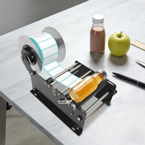 Atnhyruhd Etichettatrice manuale rotonda bottiglia etichettatrice manuale bottiglia rotonda può etichettatrice autoadesiva 30Time/M