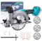 Cordless Circular Saw, 6 inch Battery Circular Saw for Makita 18V Battery, 6800Rpm Brushless Circular Saw with 3 Saw Blades, 0-45° Bevel, 57mm Depth, for Wood Plastic Tile Cut (Tool Only) (Oval)