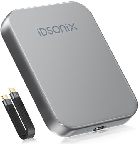 iDsonix External SSD 512GB, USB 3.2 GEN 2x2, bis zu 2000 MB/s, Portable SSD mit USB C Kabel und Magnetisch, 4K Prore HDR, External Solid State Drive für USB C Smartphone/Laptop/Tablets