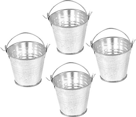 KONTONTY Tenedor De Flores De Hierro 4pcs Cubo De Hierro Mini Maceta Contenedor De Flores De Hierro para El Hogar