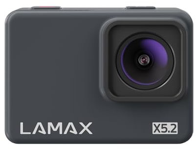 Lamax X5.2 Actionkamera mit echtem 4K bei 30 FPS, flüssigem Full HD bei 60 FPS, MAX-sanfter elektronischer Stabilisierung und Zeitlupe, wasserdicht bis 40 m, USB-C-Aufladung, 2 LCD, WiFi