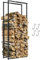 Outsunny Soporte para Leña Extensible Estante de Leña Metálico Leñero con 4 Ganchos Carga 100 kg para Interior y Exterior 40-65x25x100-150 cm Negro