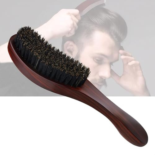 Wildschweinborsten Bürste,Haarbürste Wildschweinborsten,Naturhaarbürste,Naturborsten Bürste Haare,Haarbürste Naturborsten,Unisex,zur Reinigung von Haaren und Bart (Rotbraun)