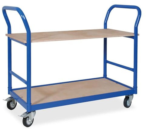 BRB Tischwagen, LxBxH 1130x500x890 mm, blau RAL 5010 (4X Lenkrolle)