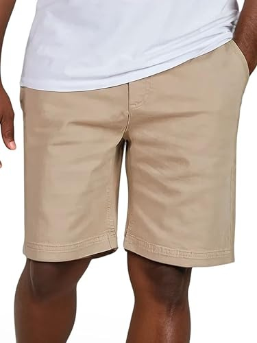 riverso Kurze Hosen Herren Chino Shorts Stretch RIVConnor Regular Fit | Stoffhose Elastischer Bund Einfarbig Schwarz Beige Navy Grün S M L XL XXL 3XL 4XL 5XL