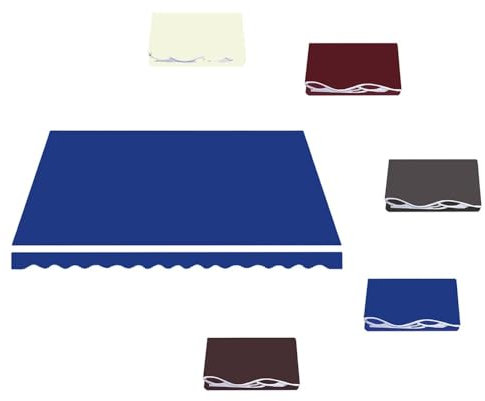 ZYXQQJ 300×250cm 350×300cm Einziehbare Markisenstoff Balkon Markisenbespannung Gelenkarmmarkise Ersatzstoffe wasserdichte Ersatz Bespannung(Blue,300x250cm/10x8ft)