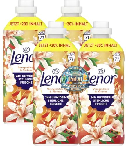 Weichspüler – Orange & Verbene Duft – 71 WL – 1,491 l – 4er Pack – Für weiche & erfrischend duftende Wäsche