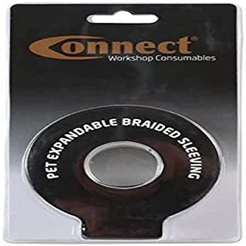Connect Workshop Consumables 37111 Expandable Braided Sleeving 12mm 5m Coil in a Clam Blister