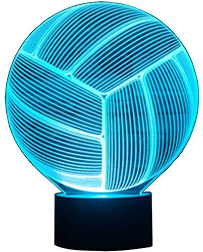 HPBN8 Ltd 3D Volleyball Lampe USB Power 7 Farben Amazing Optical Illusion 3D wachsen LED Lampe Formen Kinder Schlafzimmer Nacht Licht.