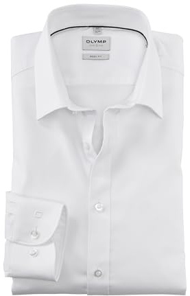 OLYMP Herren Oberhemd Langarm Level.Five.Body.fit,Twill,Body fit,New York Kent,Weiss 00,40