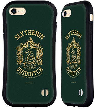 Head Case Designs Offizielle Harry Potter Slytherin Quidditch Deathly Hallows X Hybride Handyhülle Hülle Huelle kompatibel mit Apple iPhone 7/8 / SE 2020 & 2022
