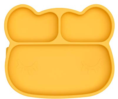 We Might Be - Piatto in silicone con orso piccolo, colore: Giallo