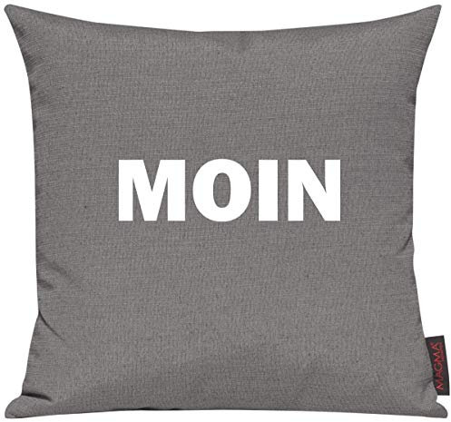 Shirtinstyle Sofakissen Moin Heimat Küste, Größe 40 x 40cm, Farbe Grau