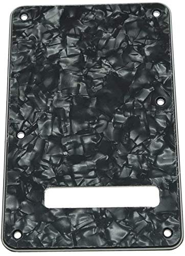 Dopro Strat Guitar Back Plate ST Trem Tremolo Cover fits USA/Mexican Standard Fender Stratocaster Black Pearl