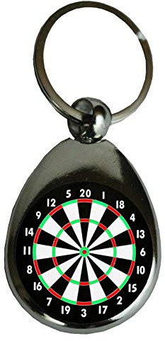 Schlüsselanhänger Dart, DARTSCHEIBE, 9 Darter, Hobby | Geschenk Glücksbringer Geburtstaggeschenk Metall (Dartscheibe)