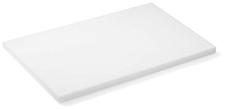 MADDY LIFESTYLE – Hochwertiges MADE IN GERMANY Schneidebrett Kunststoff – lebensmittelechtes, spülmaschinenfestes und messerschonendes Küchenbrett – PE 500 (Weiß, 40x30x2cm)