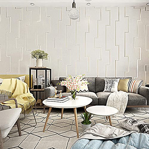 Chbrket Modern Chinese Deerskin Velvet Wallpaper Simple Bedroom Living Room Stripe 3D Tv Background Wall Wallpaper Pink 20.8X393.7inches