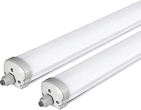 ZONE LED SET - LED Feuchtraumleuchte, 120cm, 36W, 4320 Lumen, Kaltweiß 6500K, IP65, LED Röhrenlampe, Kellerleuchte, Nassraumleuchte, Feuchtraum Deckenleuchte, (2-er Pack)