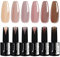 VENALISA 6 Colors Nail Polish, Nude Gel Polishes 15ml Soak off Brown Pink Purple Neutral Gel Polish Set for DIY Nail Art Manicure and Salon Quality