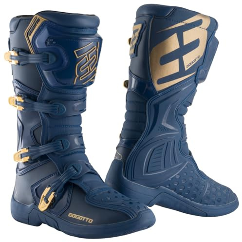Bogotto MX-5 Stivali motocross, blu/oro, 44