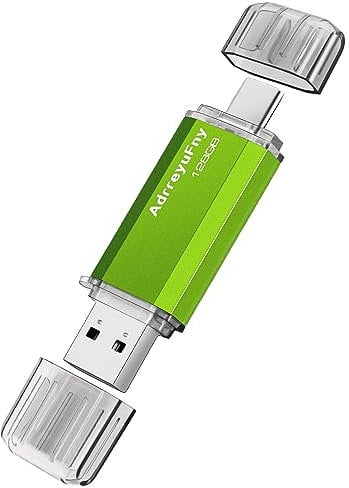 USB Stick 128GB, USB C Flash Laufwerke 2 in 1 OTG Dual Memory Stick Typ C Pen Drive USB 2.0 Speicherstick Data Datenspeicher für Tablet, PC, Android Handy (Grün)