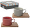 Easy Life Set mit 2 Tassen, 25 cl, Porzellan, mit Untertasse, ACCACIA TAKE A BREAK