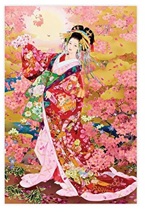 MOIT Japanisches Geisha 7 Leinwand-Poster, Schlafzimmer-Dekoration, Sport-Landschaft, Bürozimmer, Dekoration, Geschenk, ohne Rahmen, 40 x 60 cm