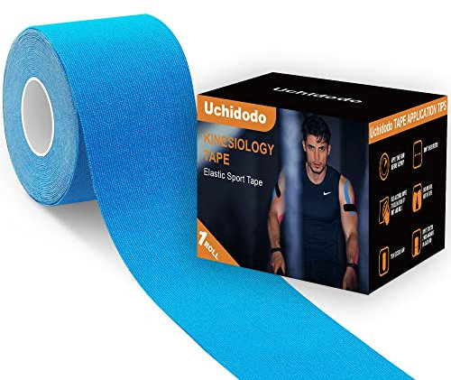 Kinesiotapes,Kinesiologie Tape,5m x 5cm Wasserfest & Elastisch Hautfreundlich Kinesio Tapes,Physio Tape,für Sport,für Knie,Schulter und Ellenbogen,Muskelstraffende Bänder (Blau)
