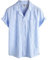 VATPAVE Mens Striped Summer Shirt Casual Button Down Short Sleeve Beach Shirts Medium Light Blue Button Up