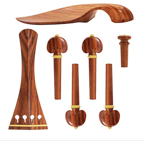 Oikabio Kit Violon 4/4 Accessoires pour Violon Pleine Taille Cheville de Violon en Palissandre Appendice Chin Rest Pin Finale (4/4)